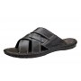 Papuci barbati din piele naturala de culoare neagra - GKR74N
